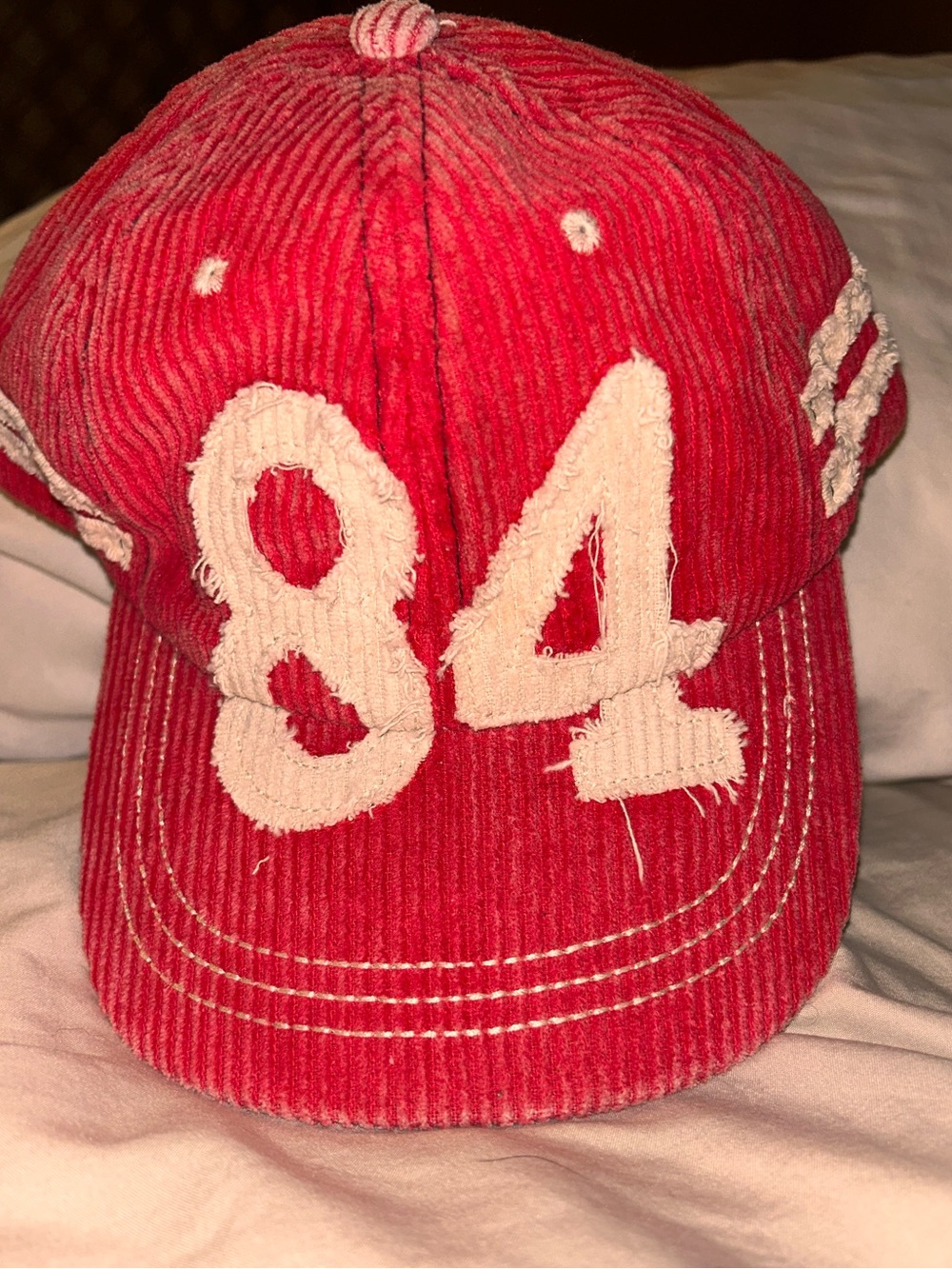 Free People Hollie Varsity Red tCorduroy '84 Varsity Cap - Picture 4 of 9